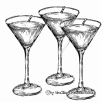 Party in Style: Martini Glasses Coloring Pages 2