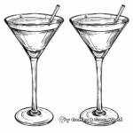 Party in Style: Martini Glasses Coloring Pages 4