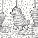 Party-Themed Pinata Coloring Pages 1
