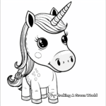 Pastel Themed Kawaii Unicorn Coloring Pages 1
