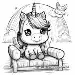 Pastel Themed Kawaii Unicorn Coloring Pages 2