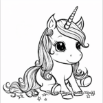Pastel Themed Kawaii Unicorn Coloring Pages 3
