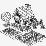 Peaceful Lego Minecraft Farm Coloring Pages 1