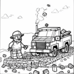 Peaceful Lego Minecraft Farm Coloring Pages 4