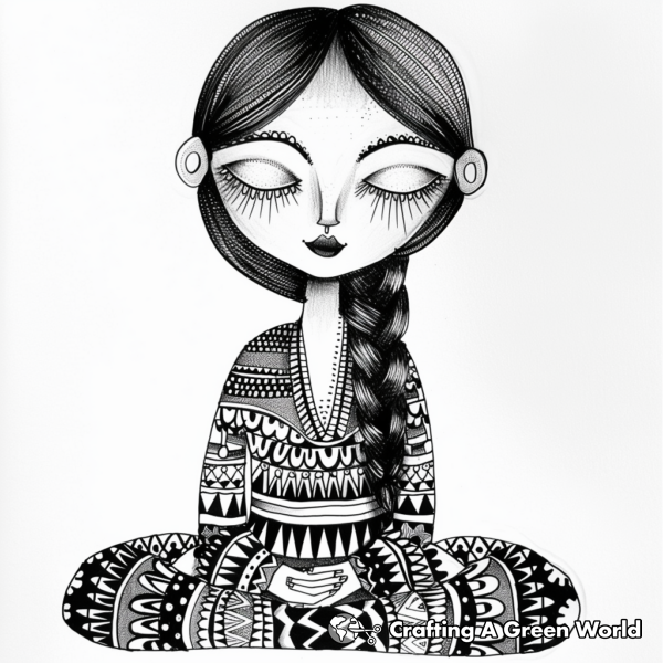Peaceful Meditation Faith Coloring Pages for Adults 1