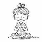 Peaceful Meditation Yoga Coloring Pages 4