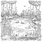 Peaceful Pond Landscape Coloring Pages 2