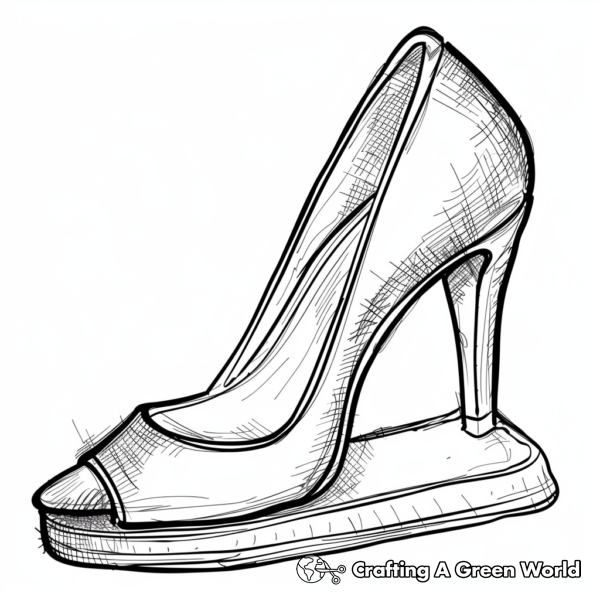 High Heel Coloring Pages - Free &amp; Printable!