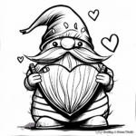 Peppy Valentine Gnome Playing a Harmonica Coloring Pages 3