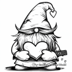 Peppy Valentine Gnome Playing a Harmonica Coloring Pages 4