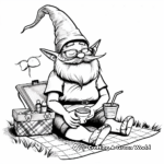 Picnicking Gnome Coloring Pages for All Ages 2