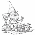Picnicking Gnome Coloring Pages for All Ages 4