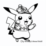 Pikachu as Rudolph Christmas Coloring Pages 2