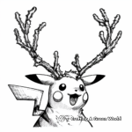Pikachu as Rudolph Christmas Coloring Pages 3