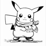 Pikachu Ice Skating Christmas Coloring Pages 1