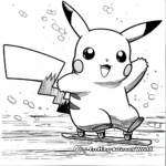 Pikachu Ice Skating Christmas Coloring Pages 3