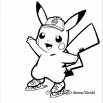 Pikachu Ice Skating Christmas Coloring Pages 4