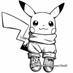 Pikachu in Christmas Socks Coloring Pages 2