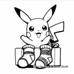 Pikachu in Christmas Socks Coloring Pages 4