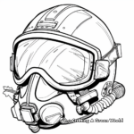 Pilot Helmet and Goggles Coloring Pages 1