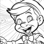 Pinocchio Smiling: Friendly Scenes Coloring Pages 4