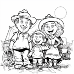 Pioneer Family on the Oregon Trail Coloring Pages 1