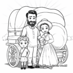 Pioneer Family on the Oregon Trail Coloring Pages 2
