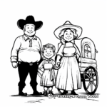 Pioneer Family on the Oregon Trail Coloring Pages 3