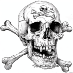 Pirate Skull and Crossbones Coloring Pages 3