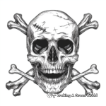 Pirate Skull and Crossbones Coloring Pages 4