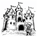 Pirate-Themed Sand Castle Coloring Pages for Adventure Seekers 1