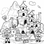 Pirate-Themed Sand Castle Coloring Pages for Adventure Seekers 2