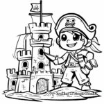 Pirate-Themed Sand Castle Coloring Pages for Adventure Seekers 4