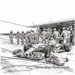 Pit-Stop F1 Coloring Pages 1
