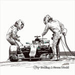 Pit-Stop F1 Coloring Pages 4