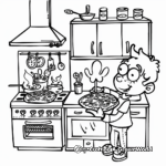 Pizza Making Kitchen Coloring Pages 2