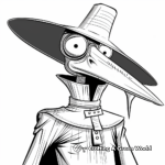 Plague Doctor during the Black Death Coloring Pages 1