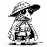 Plague Doctor in Cloak Coloring Pages 1