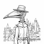 Plague Doctor in Old City Setting Coloring Pages 3