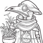 Plague Doctor with Medicinal Herbs Coloring Pages 4