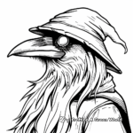 Plague Doctor with Raven Coloring Pages 1
