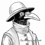 Plague Doctor with Raven Coloring Pages 3