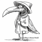 Plague Doctor with Raven Coloring Pages 4