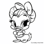 Playful Daisy Duck Coloring Sheets for Toddlers 2