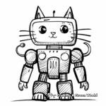 Playful Robot Kitty Coloring Pages 2