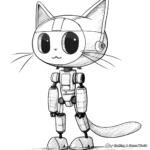 Playful Robot Kitty Coloring Pages 3