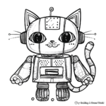 Playful Robot Kitty Coloring Pages 4