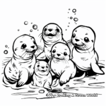 Playful Sea Lion Pups Coloring Pages 1