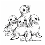 Playful Sea Lion Pups Coloring Pages 2