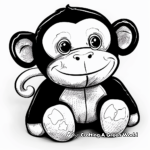 Playful Stuffed Monkey Coloring Pages 1